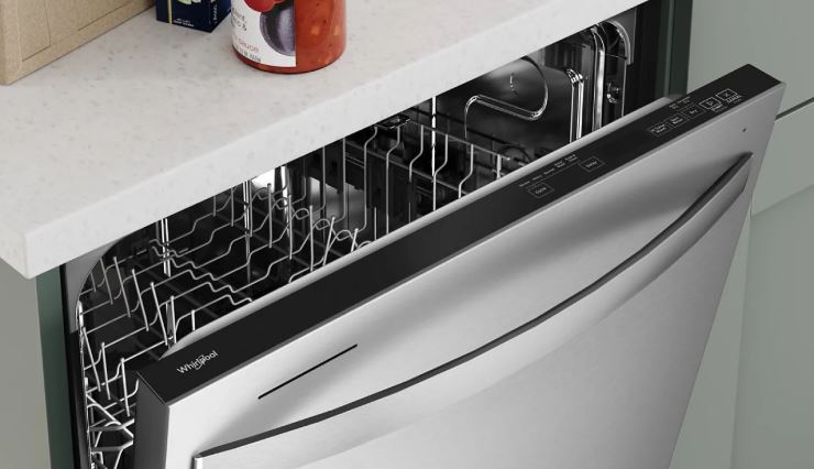 Can I damage my Whirlpool dishwasher by pressing the start button repeatedly
