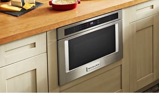 What should I do when my KitchenAid microwave shows an error code