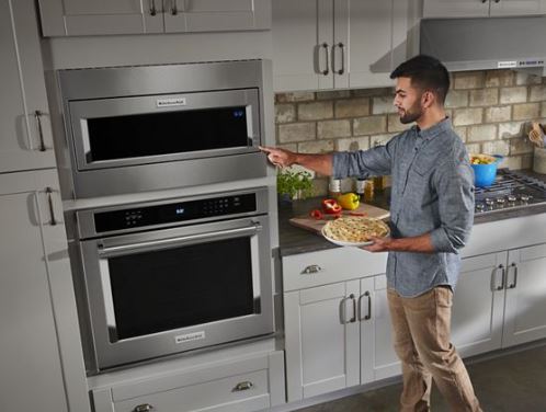 Where is the reset button on a KitchenAid microwave