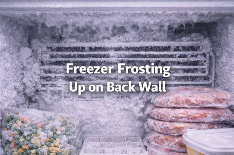 freezer back wall covered in frost