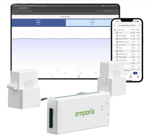 Monitor home energy using an Emporia Vue 3 Home Energy Monitor