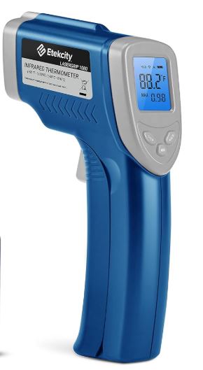 Use an infrared thermometer to check the fridge and food temperature