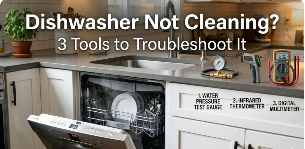 Learn to use simple tools to fix a dishwasher not cleaning
