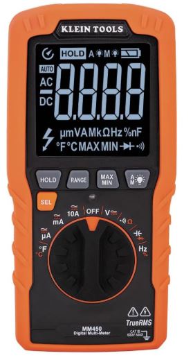 Check for electrical continuity on home appliances using the Klein Tools MM450 Slim Digital Multimeter