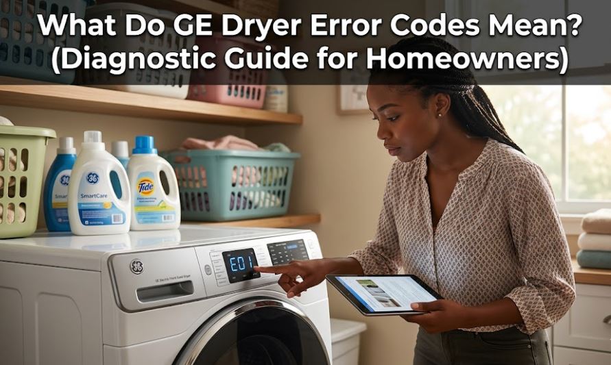 GE dryer error codes explained. Discover what each code means, why it appears, and how to troubleshoot and fix problems quickly at home.