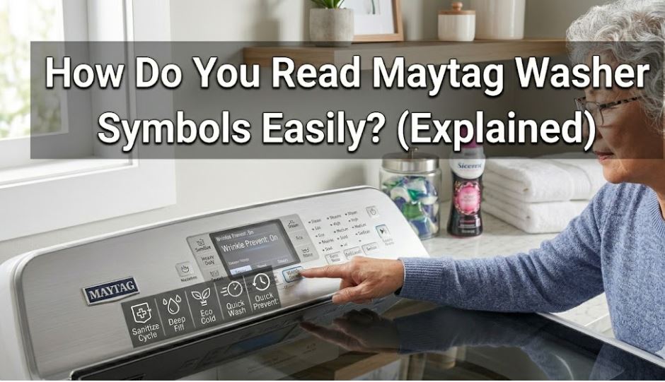 Maytag washing machine symbols explained, including fixes. 