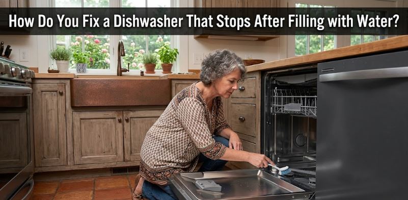 Discover why your dishwasher fills normally but won’t continue the cycle and the troubleshooting steps that may solve the issue.