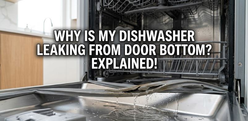 If your dishwasher is leaking from the door bottom, find out whether the problem is the gasket, alignment, or excessive water pressure.