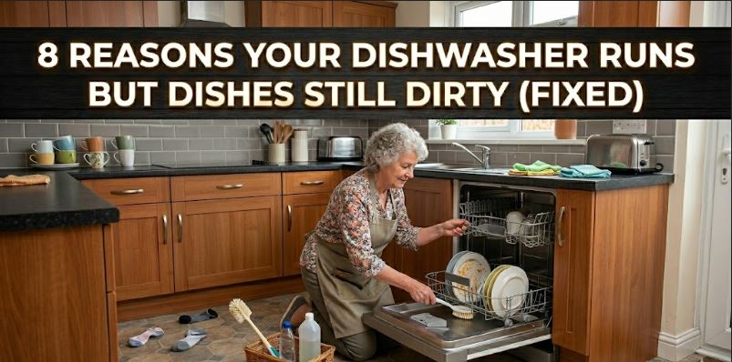 A dishwasher that runs but leaves dishes dirty may have filter, water pressure, or spray arm problems. Learn how to diagnose and fix it.