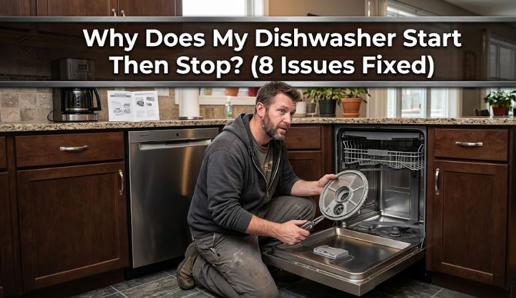 Discover why your dishwasher starts normally but suddenly stops running and the troubleshooting steps that can help solve the issue.