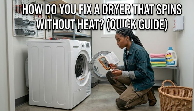 Discover why your dryer drum spins normally but produces no heat and the troubleshooting steps that can help solve the issue.