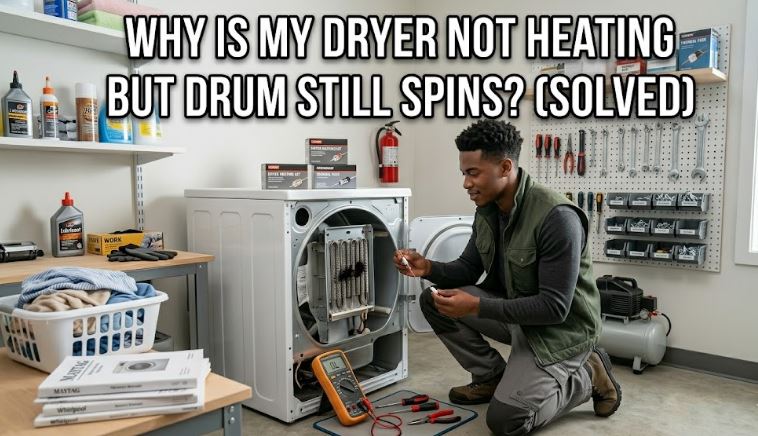 A dryer not heating but drum spins may point to electrical, gas, or heating component failure. Learn how to diagnose the problem quickly