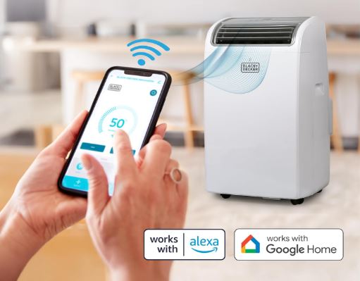 Get the BLACK+DECKER Smart Portable Air Conditioner, 14,000 BTU for Rooms on a budget