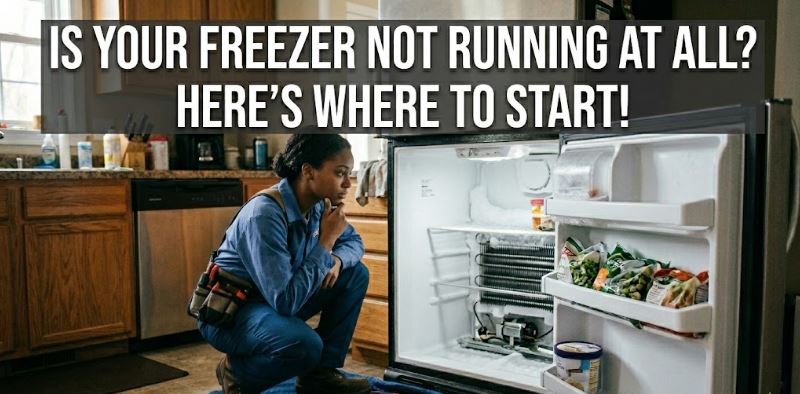 A freezer not running at all may point to a power failure, defective start components, or control system issues.
