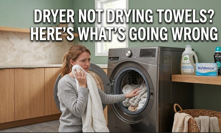 A dryer not drying towels may have poor airflow, heating issues, overloaded loads, or moisture sensor problems.