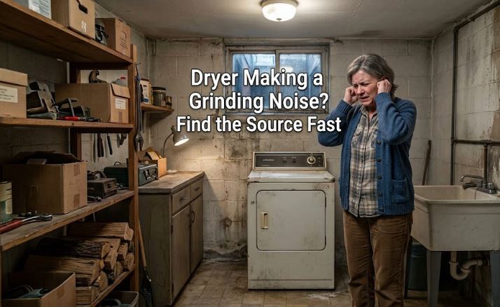 Learn what causes dryer grinding sounds during operation and how to identify worn rollers, bearings, or other parts.