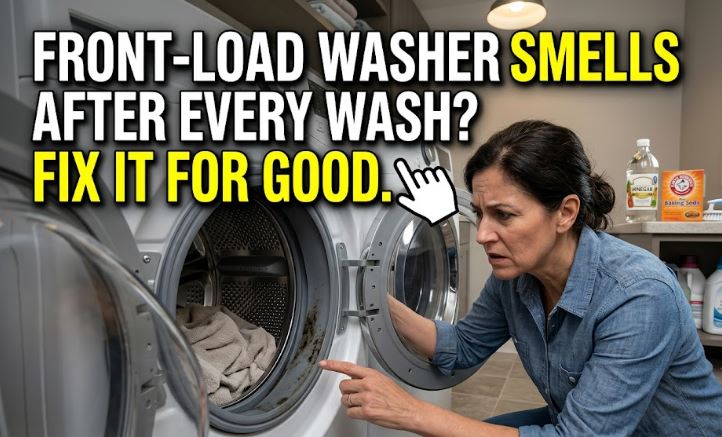 If your front-load washer smells after every wash, learn the common causes, including trapped moisture, detergent buildup, and poor airflow.