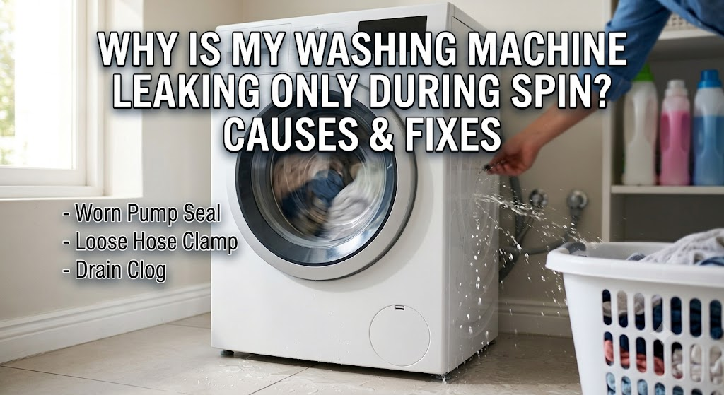 Fix your washing machine leak that happens only during spin with our simple troubleshooting guide. Keep your laundry room dry and safe.
