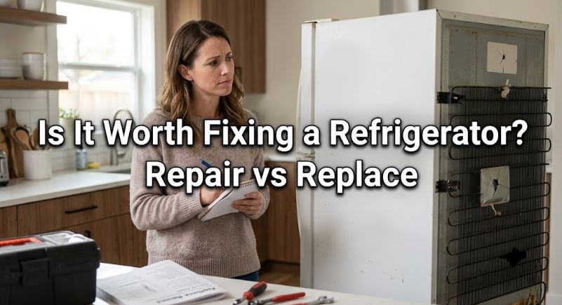 Compare refrigerator repair vs. replacement costs