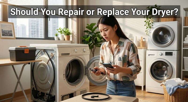 Compare dryer repair costs vs. replacement