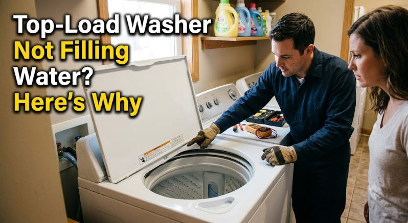If your top-load washer won't fill with water, discover what could be preventing the cycle from starting and how to troubleshoot it.