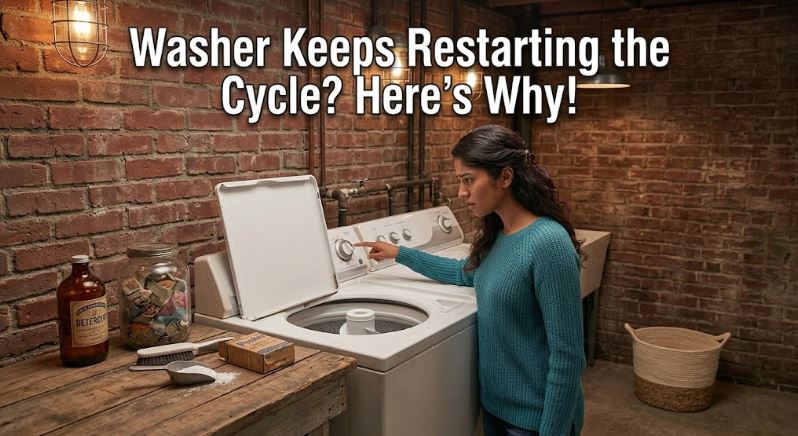 If your washer starts the same cycle over and over, discover the most likely reasons and the troubleshooting steps to fix the problem.