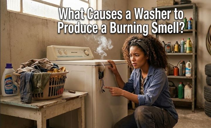 A burning smell from your washer can signal anything from an overloaded motor to worn drive components.