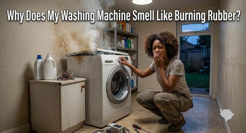 If your washing machine smells like burning rubber, identify the most common causes and learn the troubleshooting steps to prevent damage.